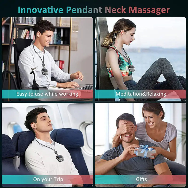 Mini Smart Hanging Neck & Shoulder Massager Cervical Spine Relaxation Grey